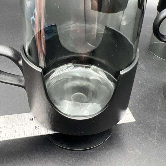 Vintage Glas-Snap by Corning Black w/ Smokey Glass Hot / Cold Beverages 5.5 in - Picture 13 of 13